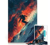 Puzzle da 1000 pezzi "Sciatore che salta dalla montagna" per adulti, gioco di logica, per il tempo libero a casa, taglio preciso, regalo speciale 38x26cm