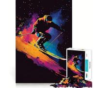 Puzzle da 1000 pezzi "Sciatore in movimento" per adolescenti, gioco intelligente per momenti di condivisione, immagine da assemblare, opera d'arte 50x75cm