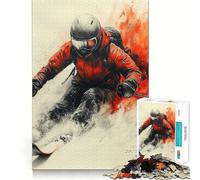 Puzzle da 1000 pezzi "Sciatore in movimento" per ragazzi, gioco stimolante e divertente, ideale per il relax, con incastri precisi, perfetto come regalo di Natale 50x75cm