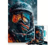 Puzzle da 1000 pezzi "Sciatore in tempesta di neve in primo piano" per adulti, gioco di logica, calma e relax, taglio preciso, oggetto regalo di Babbo Natale (38x26cm)