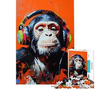 Puzzle da 1000 pezzi Scimmia che batte per ragazzi ideale per il divertimento in famiglia per l'interazione genitore-figlio compleanno e Natale 38x52cm