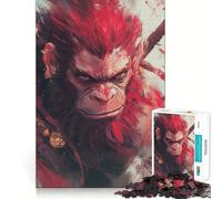 Puzzle da 1000 pezzi "Scimmia Guerriera dai Capelli Rossi" per adulti, ideale per stimolare la memoria, favorire il rilassamento mentale e ottenere un risultato ottimale Regalo di compleanno (38x26cm)