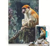 Puzzle da 1000 pezzi "Scimmia nella giungla" gioco per tutta la famiglia da assemblare con pezzi di forma casuale completamente ad incastro 50x75cm