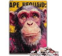 Puzzle da 1000 pezzi "Scimpanzé" per adulti e adolescenti, difficile da completare ma divertente e spiritoso, ideale come regalo e decorazione per la casa (50x75cm)