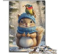 Puzzle da 1000 pezzi "Scoiattoli in inverno" per adulti e adolescenti, interessante strumento per ridurre lo stress e favorire l'interazione genitore-figlio (50x75cm)