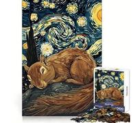 Puzzle da 1000 pezzi "Scoiattolo che dorme sotto un cielo stellato" per ragazzi ideale per il recupero della memoria il relax e il divertimento con dettagli nitidi e perfetti come regalo stagionale