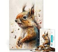 Puzzle da 1000 pezzi "Scoiattolo che schizza acqua" per adolescenti, gioco stimolante per la mente, ideale per il relax, con tagli precisi e decorazioni artistiche 50x75cm