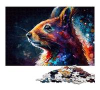 Puzzle da 1000 pezzi, scoiattolo colorato, puzzle impegnativi, gioco rompicapo per adolescenti, regalo perfetto per le vacanze, 26X38CM / 10,23x14,96 pollici.