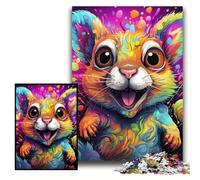 Puzzle da 1000 pezzi "Scoiattolo psichedelico", puzzle difficili per adulti, 26x38cm, perfetti come regali di compleanno, Natale e Halloween.