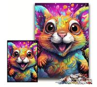 Puzzle da 1000 pezzi "Scoiattolo psichedelico", puzzle impossibili per adulti, per decorazioni per la casa, allenamento del cervello e regali per le feste, dimensioni 50x75cm.