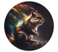 Puzzle da 1000 pezzi "Scoiattolo" rotondo, 1000 pezzi per adulti, design intricato per adolescenti, decorazioni fai da te e divertimento che stimola il cervello, 67,5x67,5 cm