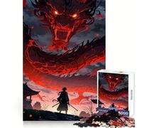 Puzzle da 1000 pezzi "Scontro del Drago Rosso" per adolescenti, ideale per migliorare la memoria, per un relax informale e per esporre opere d'arte dai tagli netti (38x52cm)