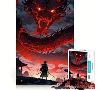 Puzzle da 1000 pezzi "Scontro del Drago Rosso" per adulti e ragazzi, gioco di abilità, rilassante e divertente, con bordi netti, ideale come regalo per le festività (50x75cm)