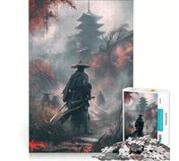 Puzzle da 1000 pezzi "Scontro nel tempio dei samurai" gioco rompicapo attività per famiglie con poster e foglio di curiosità abbinati 38x52cm