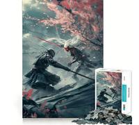 Puzzle da 1000 pezzi Scontro tra Samurai e Cyborg per adolescenti, giocattolo antistress, taglio di alta qualità, (50x75cm)