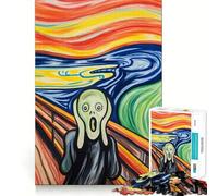 Puzzle da 1000 pezzi "Scream Painting" per adulti e ragazzi, ideale per stimolare la memoria, calmare e fuggire dalla realtà, con taglio liscio e un regalo speciale (38x52cm)