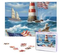 Puzzle da 1000 pezzi - Sea to Shining Sea Puzzle patriottico per adulti impegnativo puzzle con immagine personalizzata puzzle in legno 75 x 50 cm