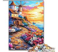 Puzzle da 1000 pezzi Seaside Village per adolescenti, regali, giocattoli educativi per l'apprendimento, giochi per famiglie, adatti per la decorazione della scrivania (dimensioni 50x75cm)