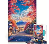 Puzzle da 1000 pezzi "Sentiero autunnale verso il Fuji",gioco a incastro,gioco creativo,giocattolo,gioco casual,Natale,tempo libero,arte (38x26cm)