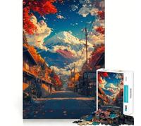 Puzzle da 1000 pezzi "Sentiero autunnale verso il Fuji" Gioco di logica e creatività,idea regalo per momenti di relax e compleanno (50x75cm)