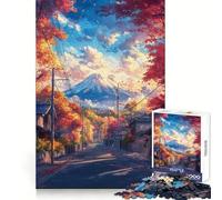 Puzzle da 1000 pezzi "Sentiero autunnale verso il Monte Fuji" per adolescenti Pensa che il tempo dedicato all'allenamento sia ben speso Bordi definiti Regalo festivo (38x26cm)