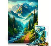 Puzzle da 1000 pezzi "Sentiero del fiume di montagna" per adulti, regalo, gioco di logica, momento di condivisione, taglio preciso, sorpresa di compleanno (38x52cm)