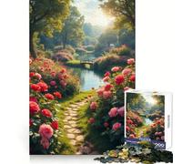 Puzzle da 1000 pezzi "Sentiero del roseto" per adulti e ragazzi, gioco di logica, casa, divertimento, taglio di qualità, regalo classico (50x75cm)