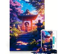 Puzzle da 1000 pezzi "Sentiero della Kitsune" per adulti, gioco intelligente da assemblare insieme, regalo stagionale (50x75cm)