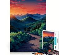 Puzzle da 1000 pezzi "Sentiero di montagna al tramonto" per adolescenti, ideale per rafforzare la memoria, per la casa e il tempo libero, con bordi netti, un regalo prezioso (38x52cm)