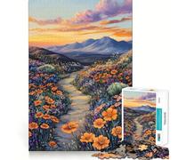 Puzzle da 1000 pezzi Sentiero di montagna al tramonto per adulti, gioco di logica puro, divertimento rilassante, tagli netti, 50x75cm
