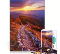 Puzzle da 1000 pezzi "Sentiero di montagna autunnale",taglio liscio,gioco di logica,regalo,momento di relax,opera d'arte natalizia (38x26cm)