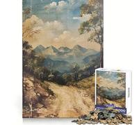 Puzzle da 1000 pezzi "Sentiero di montagna vintage" per adolescenti, esercizio mentale, svago rilassante, bordi definiti, regalo di Natale (38x26cm)