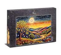 Puzzle da 1000 pezzi "sentiero di pellegrinaggio" - paesaggio ornamentale con sentiero curvo e sole splendente - Motivo naturale ispiratore - Qualità puzzle Made in Germany