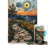 Puzzle da 1000 pezzi "Sentiero di pietra al tramonto" per adolescenti, gioco per l'esercizio mentale, relax e design, da assemblare, lista dei desideri di Babbo Natale 38x26cm
