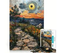 Puzzle da 1000 pezzi "Sentiero di pietra al tramonto" per ragazzi, giocattolo intelligente per la casa, taglio preciso, regalo premuroso 50x75cm