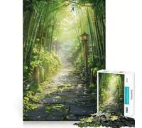 Puzzle da 1000 pezzi "Sentiero di pietra attraverso la foresta di bambù" per adolescenti, ideale per migliorare la memoria e il tempo libero Pezzo unico con motivo Babbo Natale 38x26cm