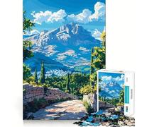 Puzzle da 1000 pezzi "Sentiero di pietra verso la vista sulla montagna" per ragazzi, giocattolo intelligente per la casa, passatempo, taglio preciso, regalo premuroso 38x52cm