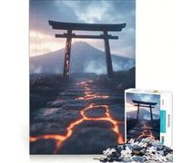 Puzzle da 1000 pezzi "Sentiero lavico verso il Monte Fuji" gioco rilassante attività intellettuale decompressiva collezione d'artista belle arti 50x75cm