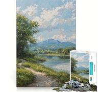 Puzzle da 1000 pezzi "Sentiero lungo il fiume" per adulti, gioco stimolante per la mente, rilassante e divertente, con tagli precisi, ideale come regalo di Natale (38x52cm)