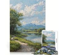 Puzzle da 1000 pezzi "Sentiero lungo il fiume" per adulti, stimolante per la mente e per il relax, con bordi precisi (50x75cm)