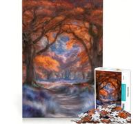 Puzzle da 1000 pezzi Sentiero nel bosco autunnale, gioco per famiglie, rilassante e stimolante per la mente, compleanno e Natale, 50x75cm