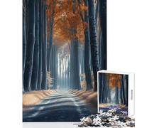 Puzzle da 1000 pezzi "Sentiero nel bosco in autunno" gioco educativo difficile decorazione da parete per rafforzare l'amore tra le coppie (50x75cm)