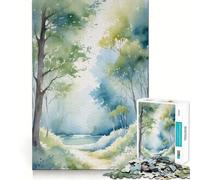 Puzzle da 1000 pezzi "Sentiero nella foresta ad acquerello" per adolescenti,gioco di memoria,incastro perfetto,nessun pezzo si stacca,ideale da portare in viaggio,gioco per allenare la mente,regalo