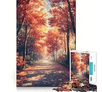 Puzzle da 1000 pezzi "Sentiero nella foresta autunnale" con taglio perfetto,divertente e intelligente,ideale per momenti di svago e gioco artistico per compleanni (38x52cm)