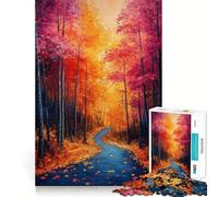 Puzzle da 1000 pezzi "Sentiero nella foresta autunnale" Incastro preciso Gioco di logica e pensiero Relax Regalo di Natale artistico (38x52cm)