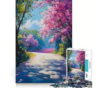 Puzzle da 1000 pezzi "Sentiero primaverile" per adulti, gioco per esercitare la mente, divertimento casual, taglio di precisione, regalo artistico 38x26cm