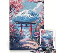 Puzzle da 1000 pezzi "Sentiero Sacro dei Sakura verso il Fuji" per adulti e ragazzi Ricorda, costruisci lentamente, goditi l'arte del taglio preciso, oggetto da collezione (38x52cm)
