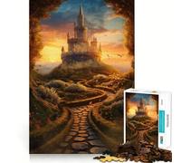 Puzzle da 1000 pezzi "Sentiero verso il castello" per ragazzi, ideale per migliorare la memoria, rilassante e divertente, con un design elegante da assemblare (50x75cm)