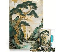 Puzzle da 1000 pezzi "Serene Bonsai Mountains" per adolescenti, ideale per migliorare la memoria, per un relax facile e per decorare la parete (50x75cm)