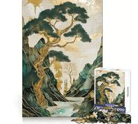 Puzzle da 1000 pezzi "Serene Bonsai Mountains" per adolescenti, ideale per migliorare la memoria, per un relax facile e per decorare la parete (50x75cm)